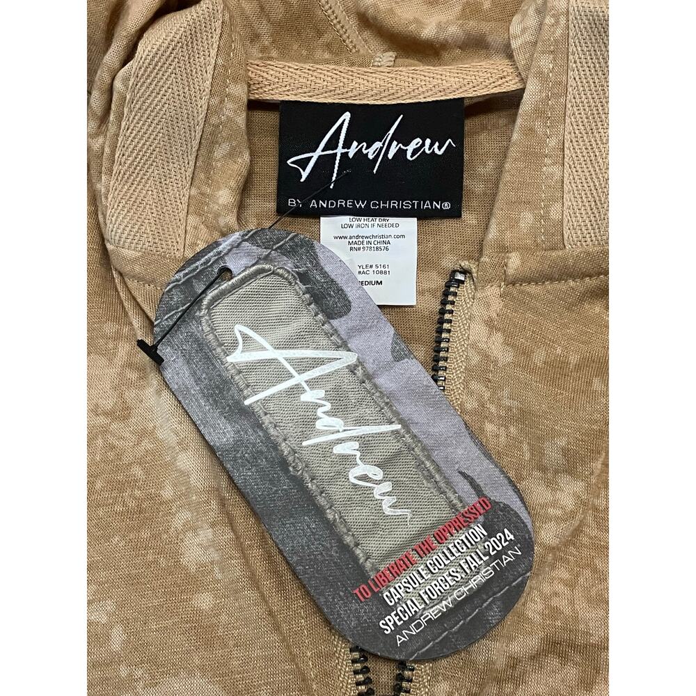 Andrew Christian Special Forces Capsule Enlist Hoodie Sand Medium - Picture 4 of 12